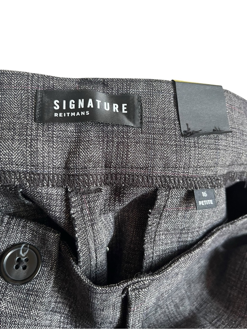 Reitmans Wide Leg Trouser Pants 16 Petite Grey Plaid NWT - Picture 14 of 16
